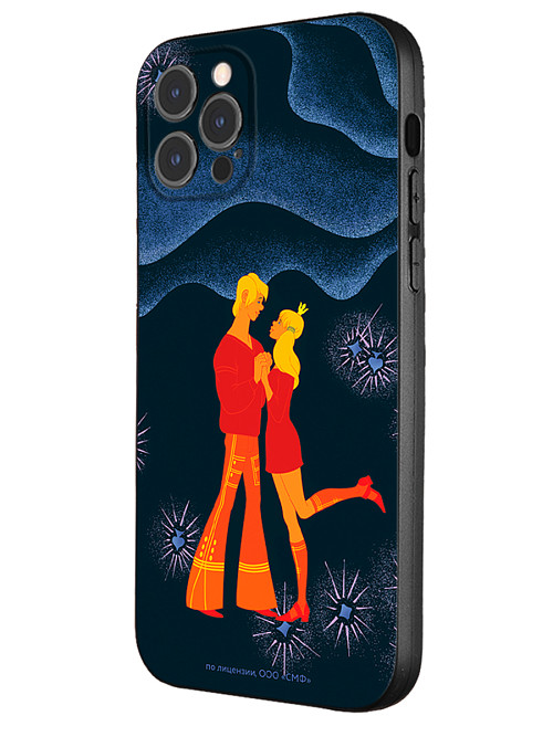 Силиконовый чехол для Apple iPhone 12 Pro "Бременские Музыканты: Трубадур и Принцесса"