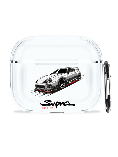 Силиконовый чехол для наушников глянцевый для AirPods 3 "Toyota Supra"
