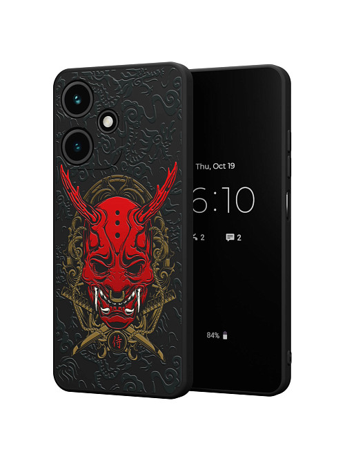 Силиконовый чехол для Infinix Hot 30i "Red Oni mask"