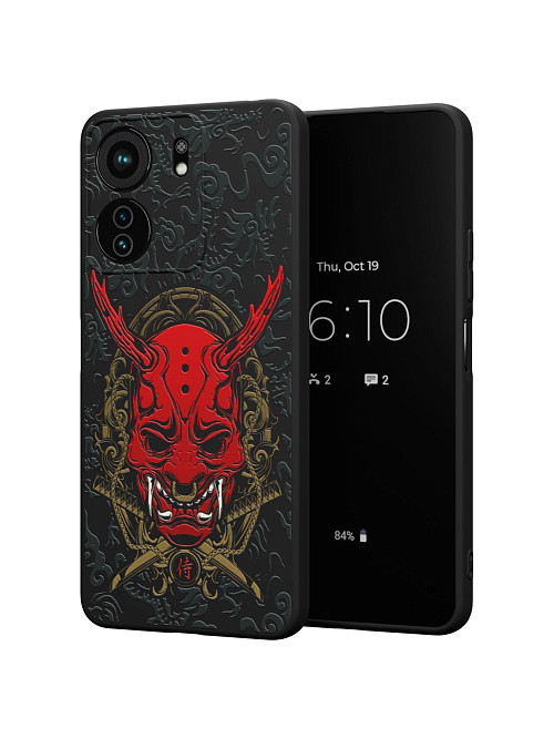 Силиконовый чехол для Xiaomi Redmi 13C "Red Oni mask"