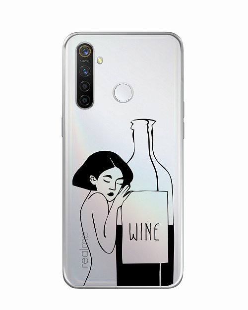 Силиконовый чехол для Realme C3 Бутылка вина