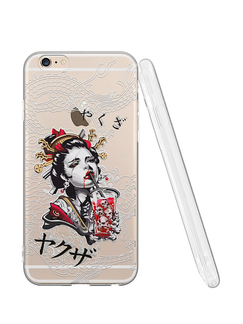 Силиконовый чехол для Apple iPhone 6S "Geisha Bloody"