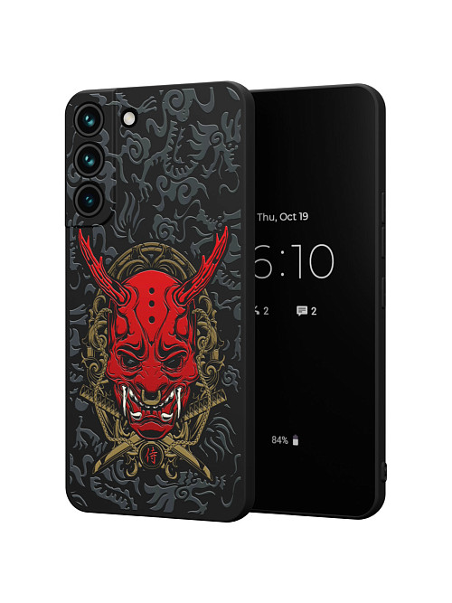 Силиконовый чехол для Samsung Galaxy S22+ (5G) "Red Oni mask"