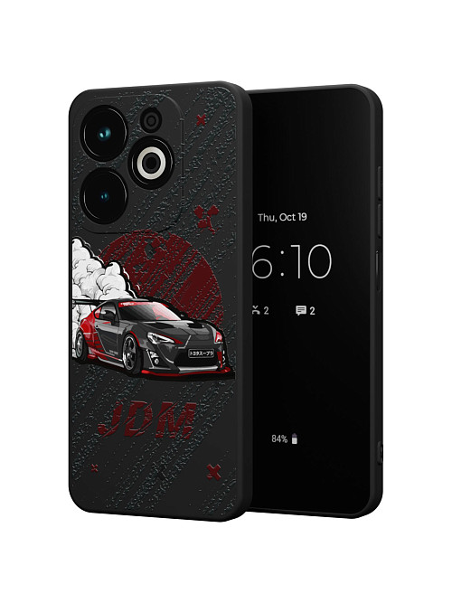 Силиконовый чехол для Infinix HOT 40i "JDM чёрная машина"