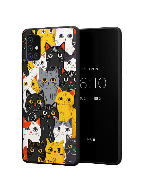 Силиконовый чехол для Samsung Galaxy A71 "Милые коты"