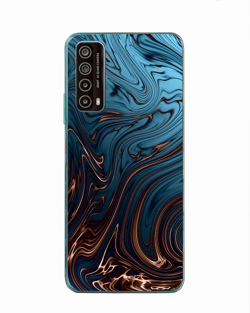 Силиконовый чехол для Huawei P Smart (2021) "Бронзовый узор"