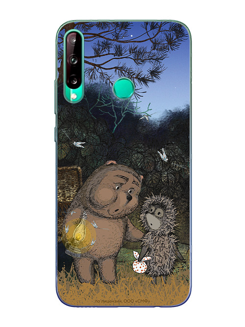 Силиконовый чехол для Huawei P40 Lite E "Ёжик в тумане и медвежонок"