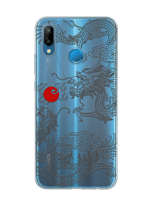 Силиконовый чехол для Huawei P20 Lite Японский дракон