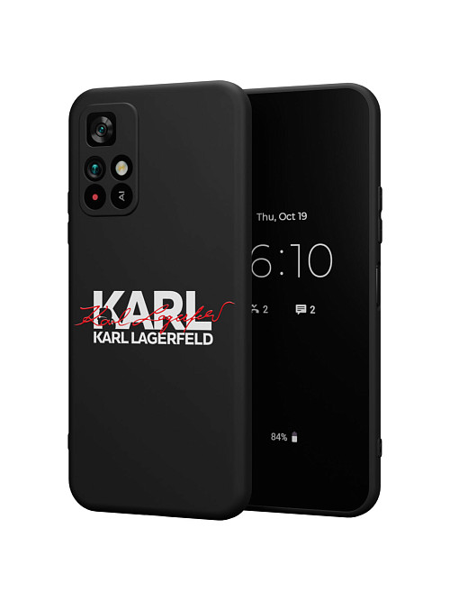 Силиконовый чехол для Poco M4 Pro (5G) "NOVEL: Lagerfeld V.2"