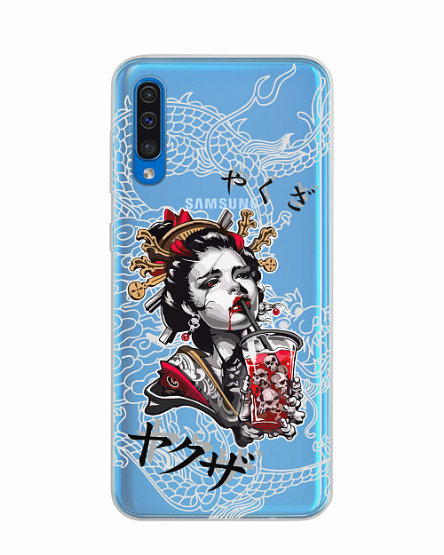 Силиконовый чехол для Samsung Galaxy A50S "Geisha Bloody"
