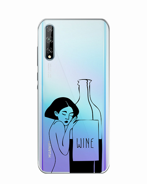 Силиконовый чехол для Huawei Y8p Бутылка вина