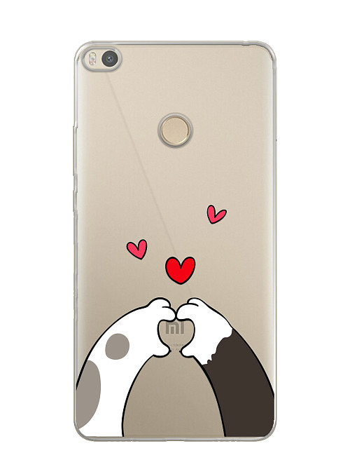 Силиконовый чехол для Xiaomi Mi Max 2 Лапки с сердцем