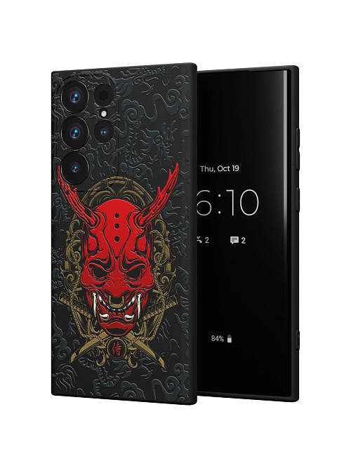 Силиконовый чехол для Samsung Galaxy S23 Ultra "Red Oni mask"