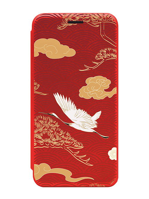 Чехол книжка для Xiaomi Redmi 9A "Аист летит"