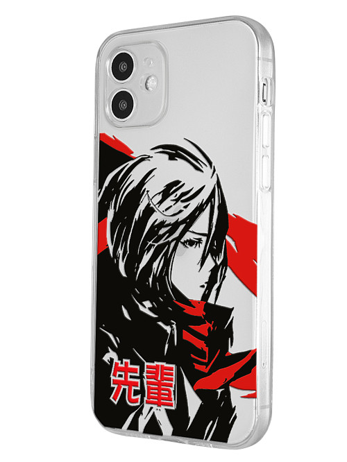 Силиконовый чехол для Apple iPhone 12 Атака титанов - Mikasa Ackerman