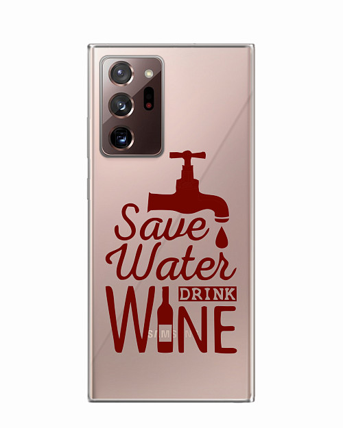 Силиконовый чехол для Samsung Galaxy Note 20 Ultra (5G) Береги воду, пей вино