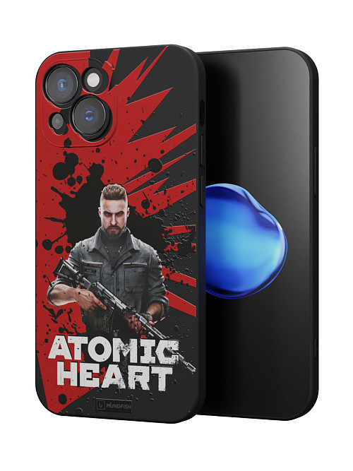 Силиконовый чехол для Apple iPhone 15 "Atomic Heart: Майор Нечаев"