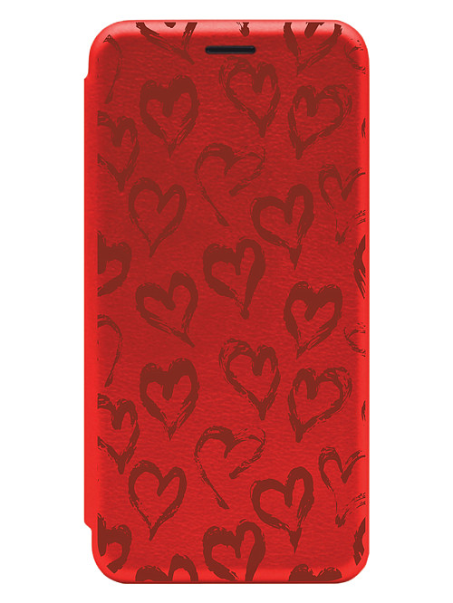 Чехол книжка для Samsung A53 "Красные сердца"
