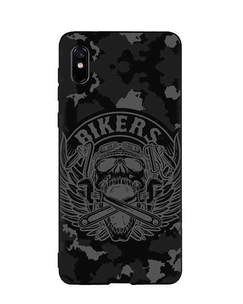 Силиконовый чехол для Xiaomi Redmi 9A Bikers серый