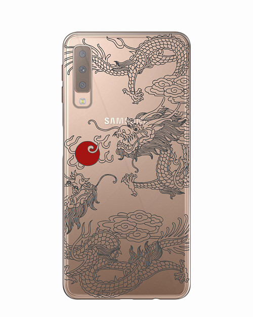 Силиконовый чехол для Samsung A7 2018 (A750) Японский дракон