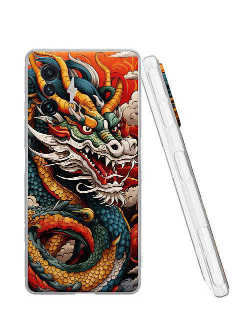 Силиконовый чехол для Xiaomi Redmi K50 Gaming Edition "Японский дракон"
