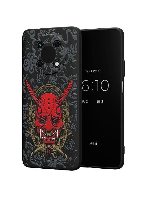 Силиконовый чехол для Huawei Nova Y90 "Red Oni mask"