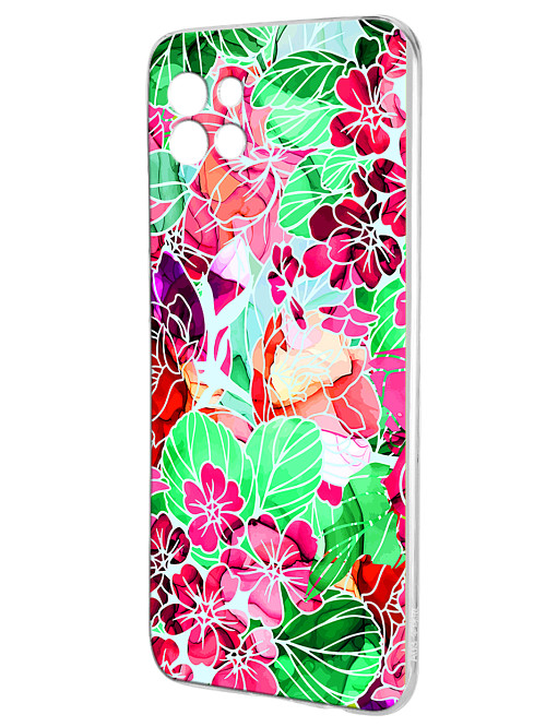 Силиконовый чехол для Samsung Galaxy A03 Яркие цветы