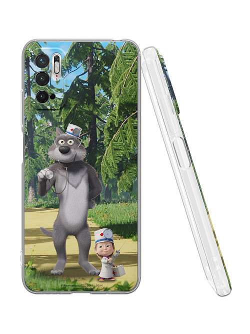 Силиконовый чехол для Xiaomi Redmi Note 10T "Маша и медведь: Давай лечиться"