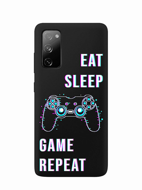Силиконовый чехол для Samsung Galaxy S20 Fan Edition Eat Sleep Game repeat