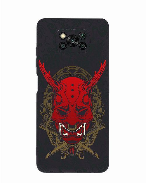 Силиконовый чехол для Poco X3 Red Oni mask