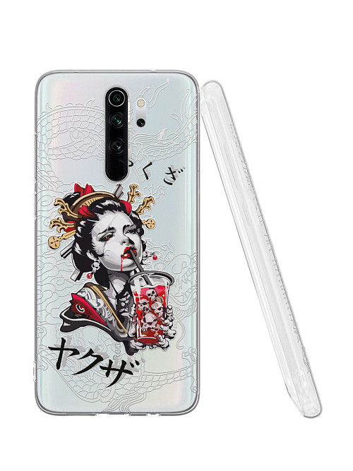 Силиконовый чехол для Xiaomi Redmi Note 8 Pro "Geisha Bloody"