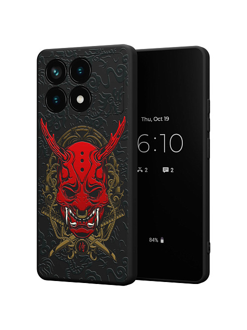 Силиконовый чехол для Poco X6 Pro (5G) "Red Oni mask"