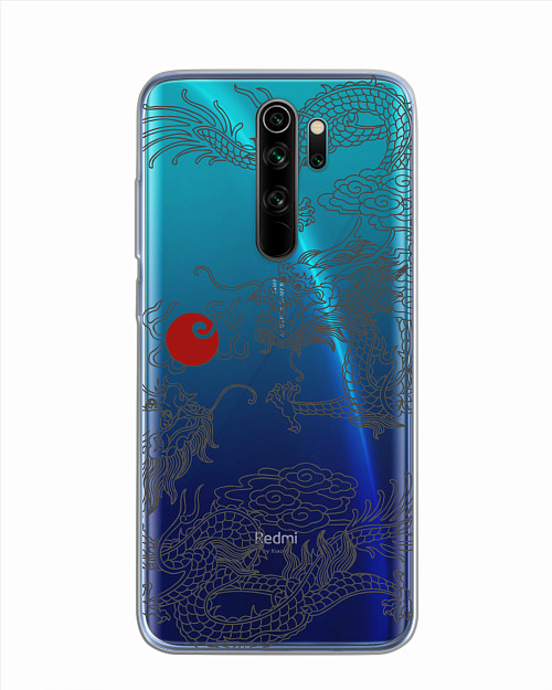 Силиконовый чехол для Xiaomi Redmi Note 8 Pro "Японский дракон"