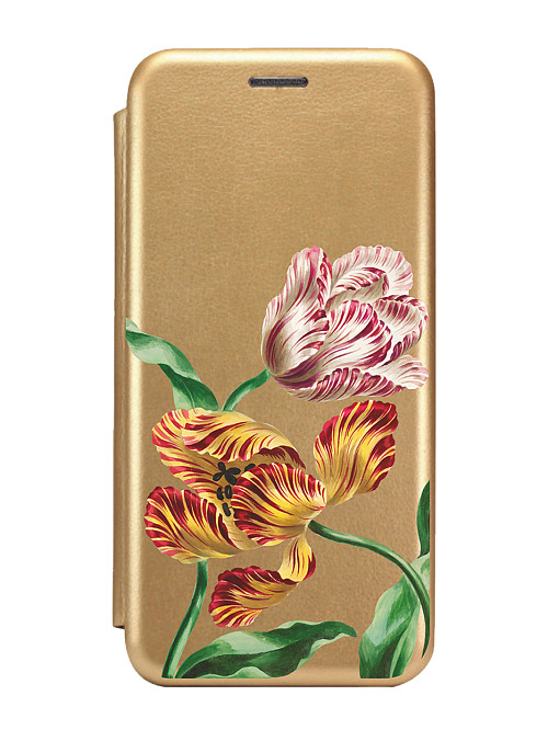 Чехол книжка для Samsung A52 "Распустившиеся тюльпаны"