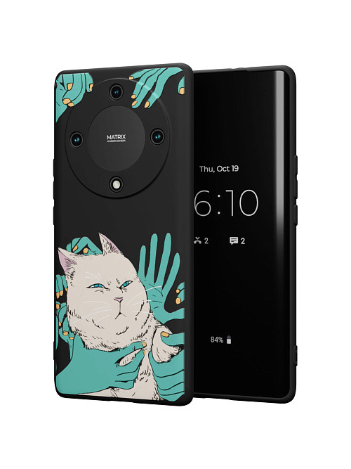 Силиконовый чехол для Honor Magic 5 Lite (5G) "NOVEL: Кот в руках"