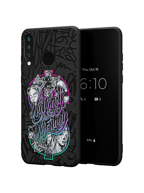 Силиконовый чехол для Huawei P30 Lite "NOVEL: No money No funny"