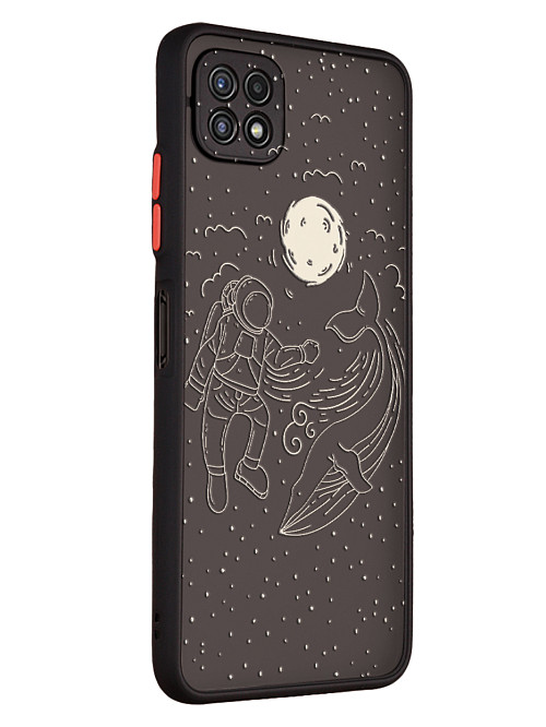Противоударный чехол для Samsung Galaxy A22S (5G) Космонавт и кит