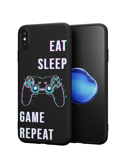 Силиконовый чехол для Apple iPhone XS Max "Eat Sleep Game repeat"