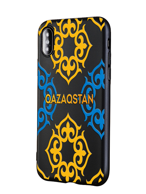 Силиконовый чехол для Apple iPhone Xs "Орнаменты Казахстан"