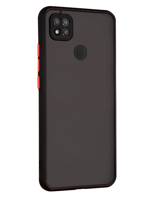 Противоударный чехол для Xiaomi Redmi 9C черный  / прозрачный / красный