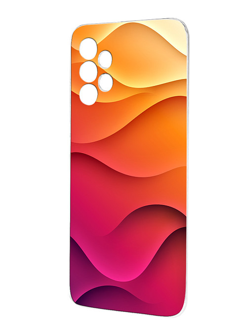 Силиконовый чехол для Samsung Galaxy A32 (4G) "Розовые волны"