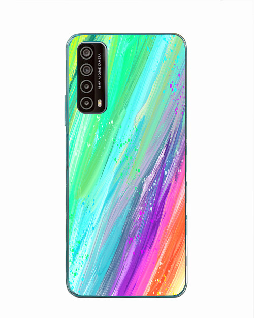 Силиконовый чехол для Huawei P Smart (2021) "Лазурная акварель"