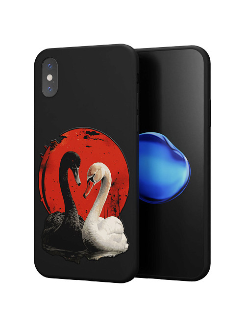 Силиконовый чехол для Apple iPhone Xs "Лебеди"