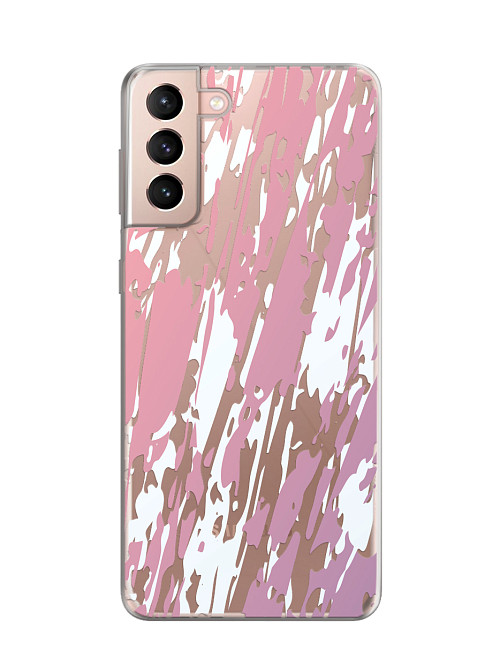 Силиконовый чехол для Samsung Galaxy S21+ (5G) "Розовая абстракция"