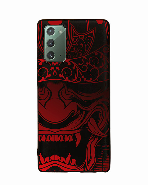 Силиконовый чехол для Samsung Galaxy Note 20 Красная маска самурая