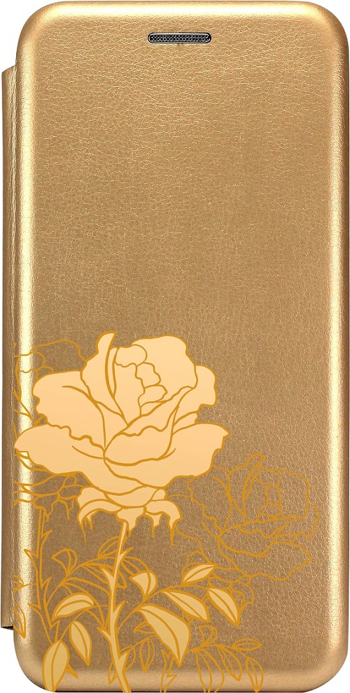 Чехол книжка для Xiaomi 11T "Золотистый цветок"