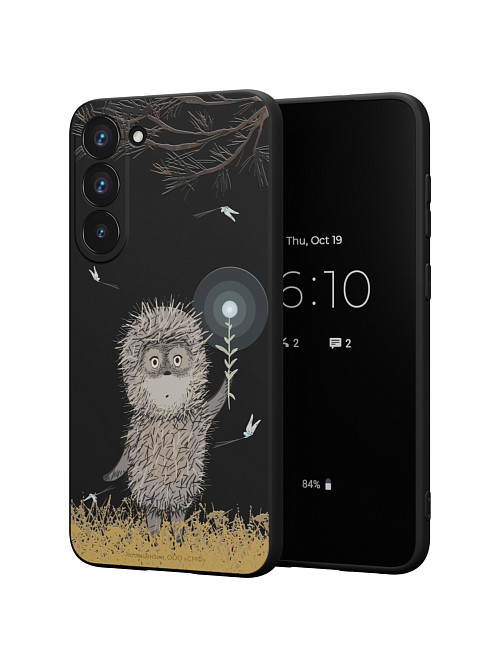 Силиконовый чехол для Samsung Galaxy S23+ "Ёжик в тумане и фонарик"