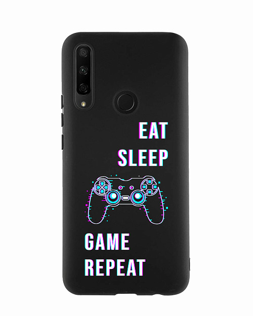 Силиконовый чехол для Huawei Y9 Prime (2019) "Eat Sleep Game repeat"