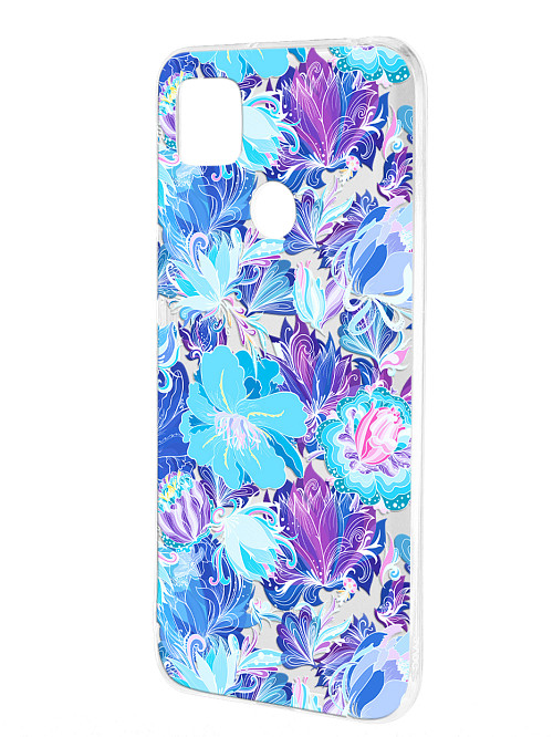 Силиконовый чехол для Xiaomi Redmi 9C Голубые цветы