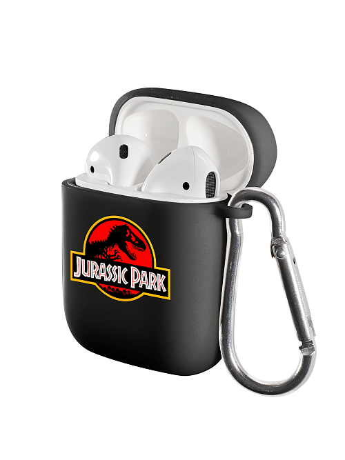 Силиконовый чехол для наушников матовый на AirPods 1/2 "NOVEL: Jurassic Park"